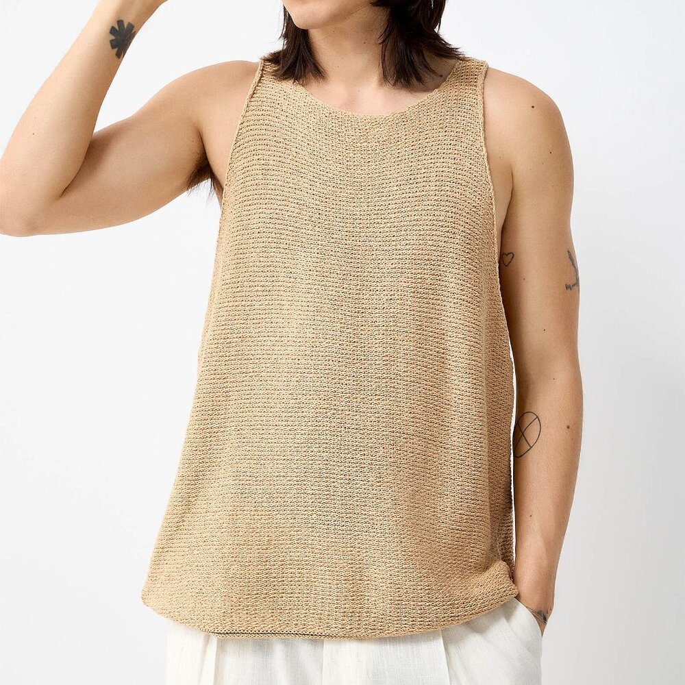 BNWT SS25 I'M BRIAN CROCHET KNIT TANK TOP M